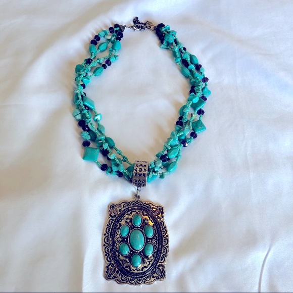 Turquoise Multi-strand Necklace - Picture 3 of 5
